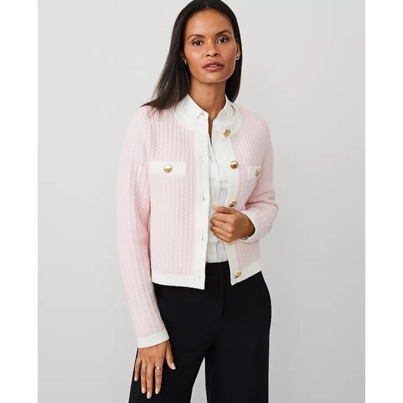 Ann Taylor Textured-Stitch Sweater Jacket NEW - Picture 1 of 9